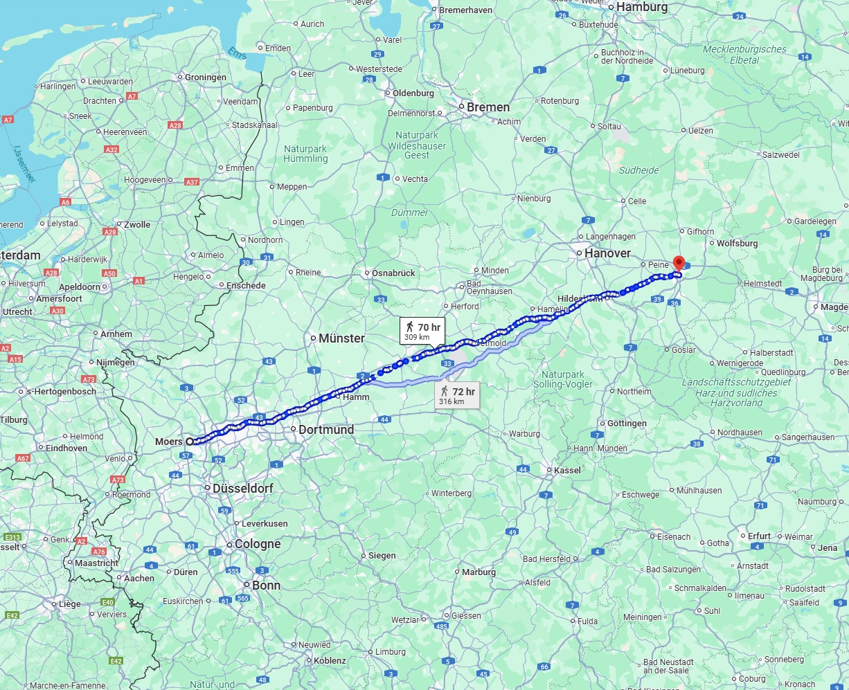 Anreise von Moers Zu Braunschweig Über 