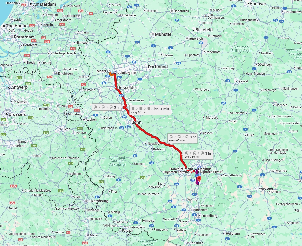 Anreise von Moers Zu Darmstadt Über 