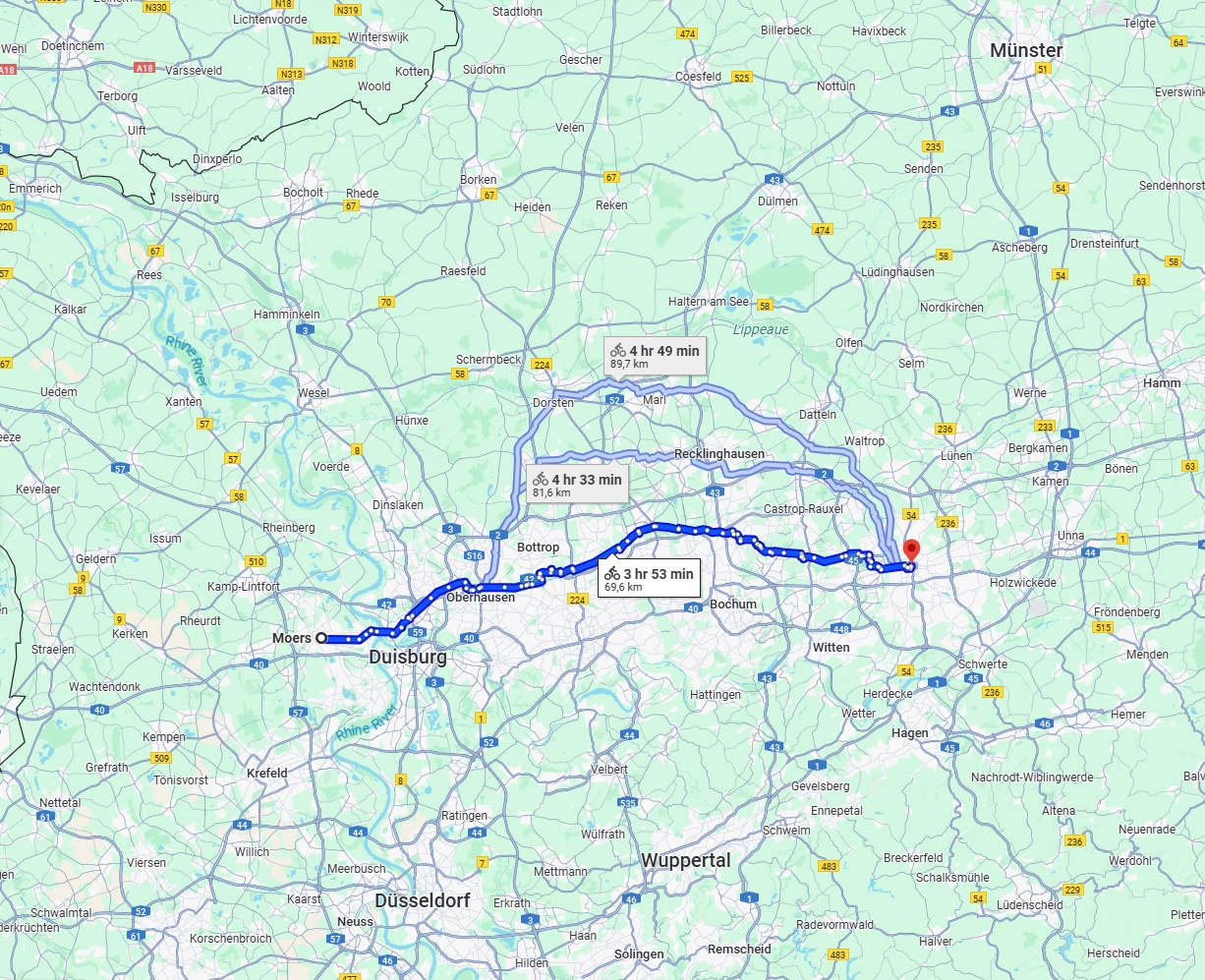 Anreise von Moers Zu Dortmund Über 