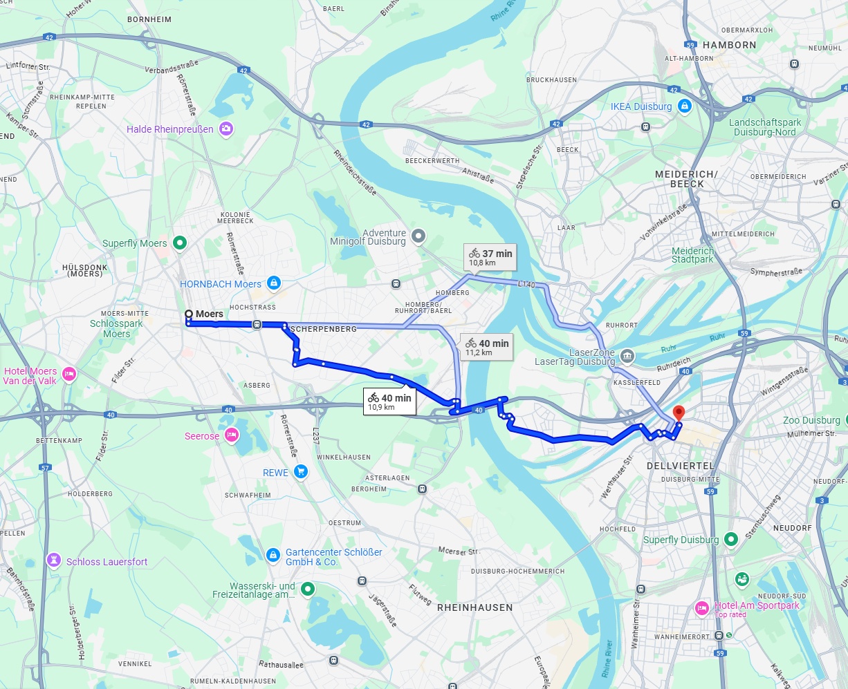 Anreise von Moers Zu Duisburg Über 