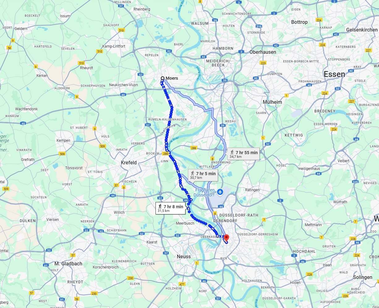 Anreise von Moers Zu Düsseldorf Über 