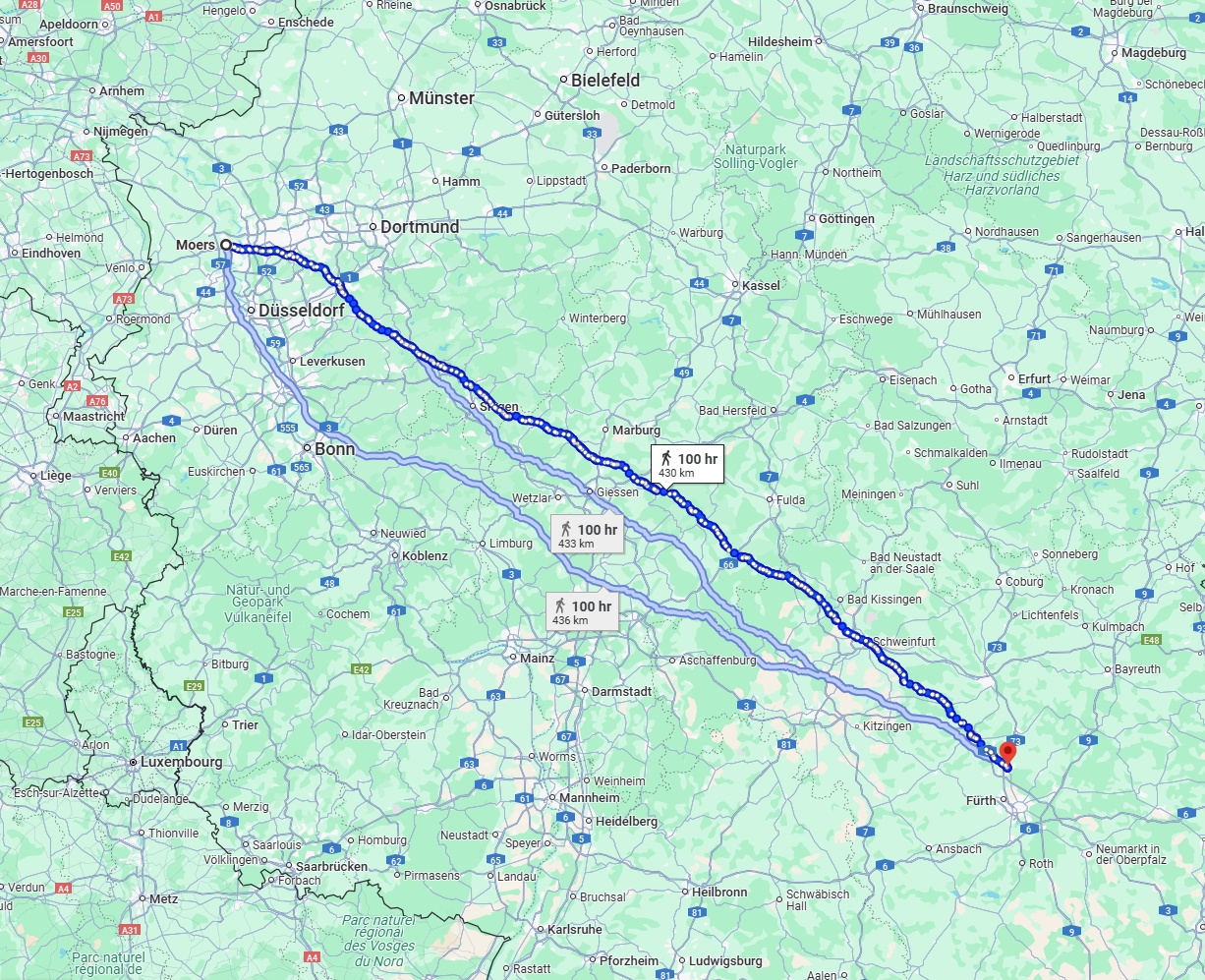 Anreise von Moers Zu Erlangen Über 