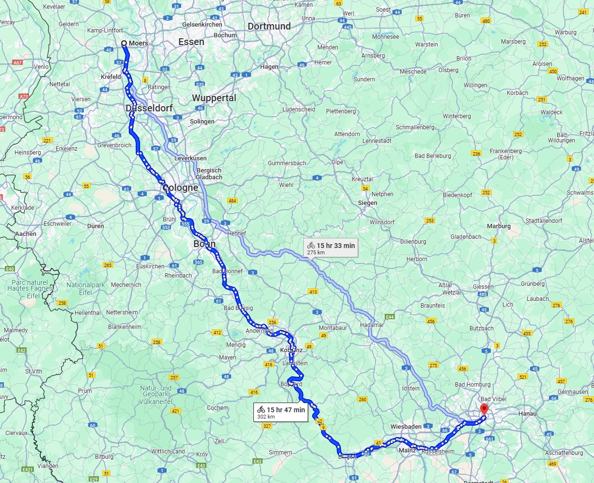 Anreise von Moers Zu Frankfurt am Main Über 
