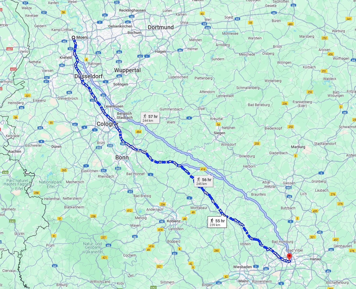 Anreise von Moers Zu Frankfurt am Main Über 