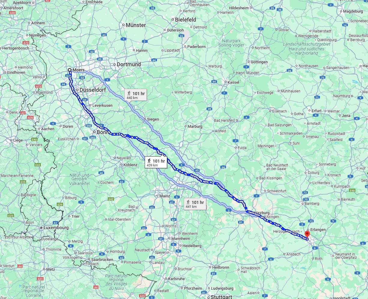 Anreise von Moers Zu Fürth Über 