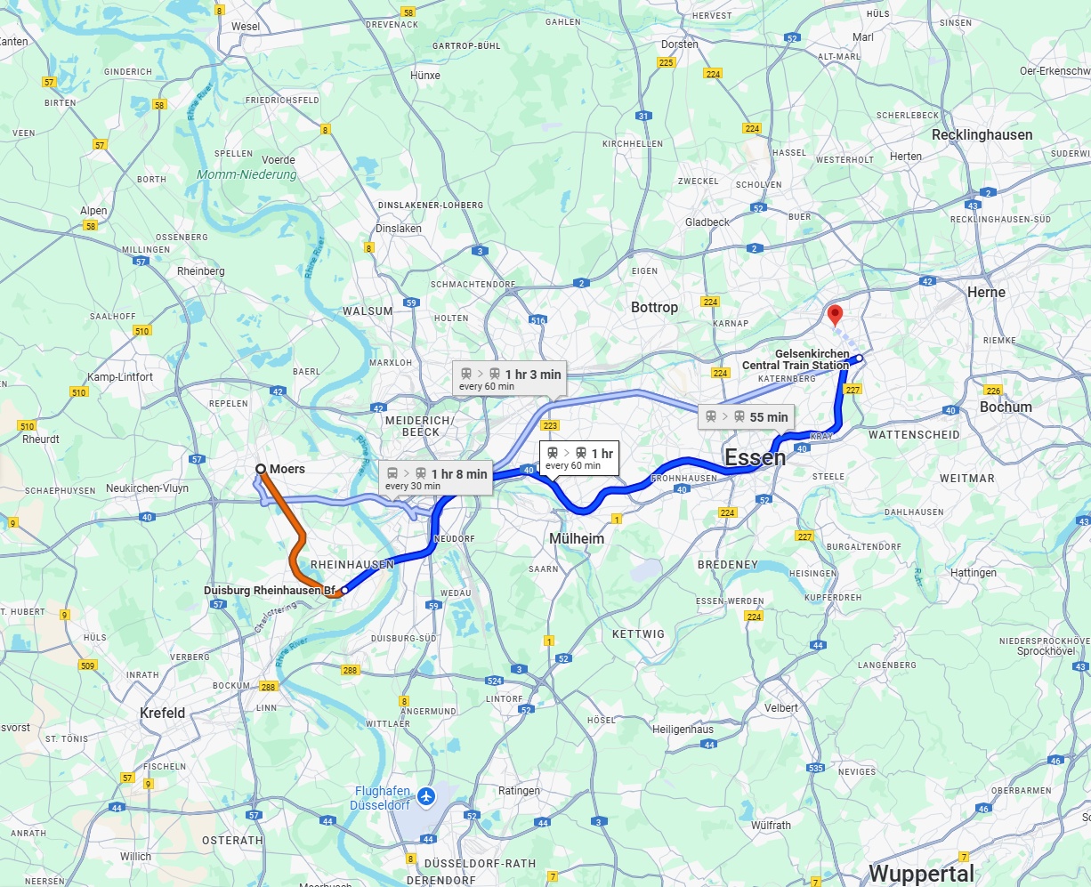 Anreise von Moers Zu Gelsenkirchen Über 