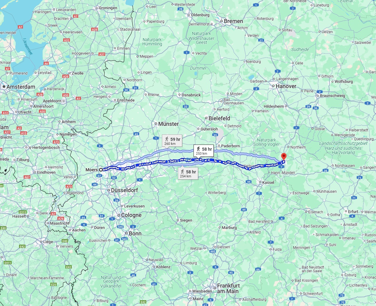 Anreise von Moers Zu Göttingen Über 