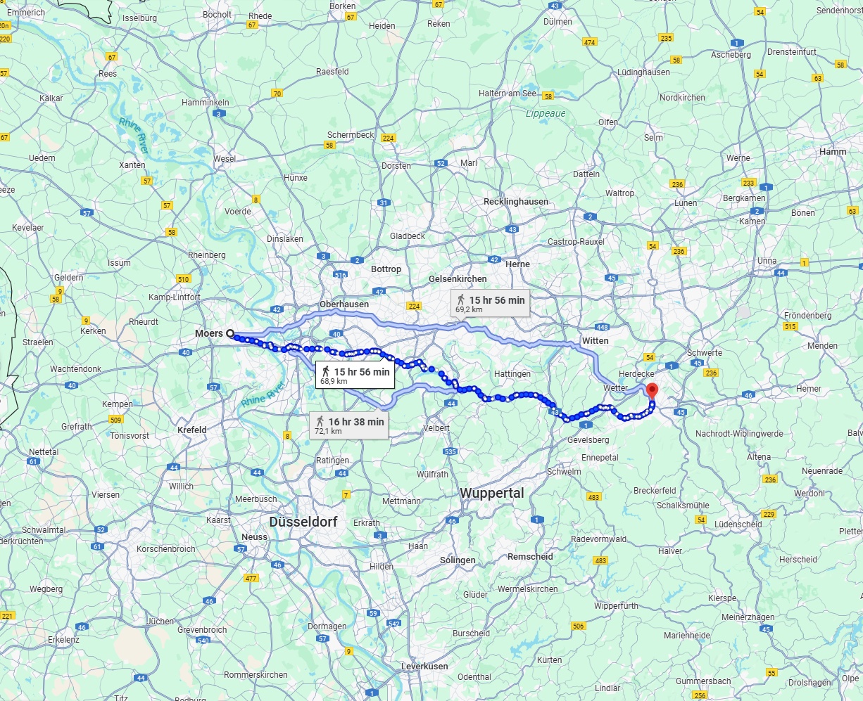 Anreise von Moers Zu Hagen Über 