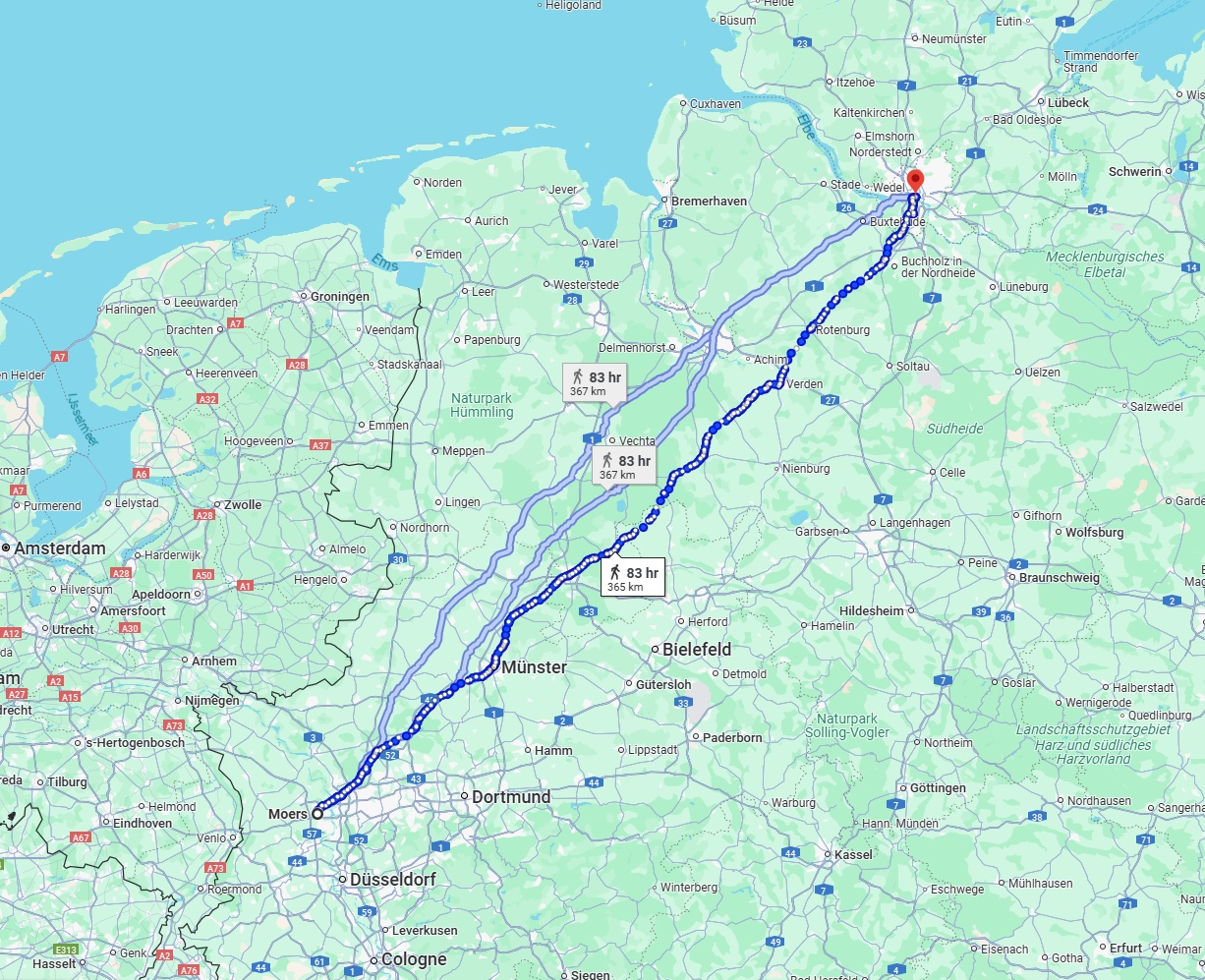 Anreise von Moers Zu Hamburg Über 