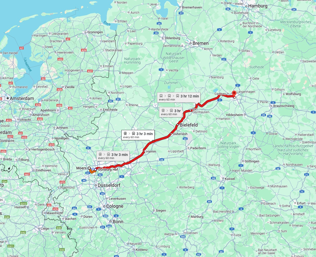 Anreise von Moers Zu Hannover Über 