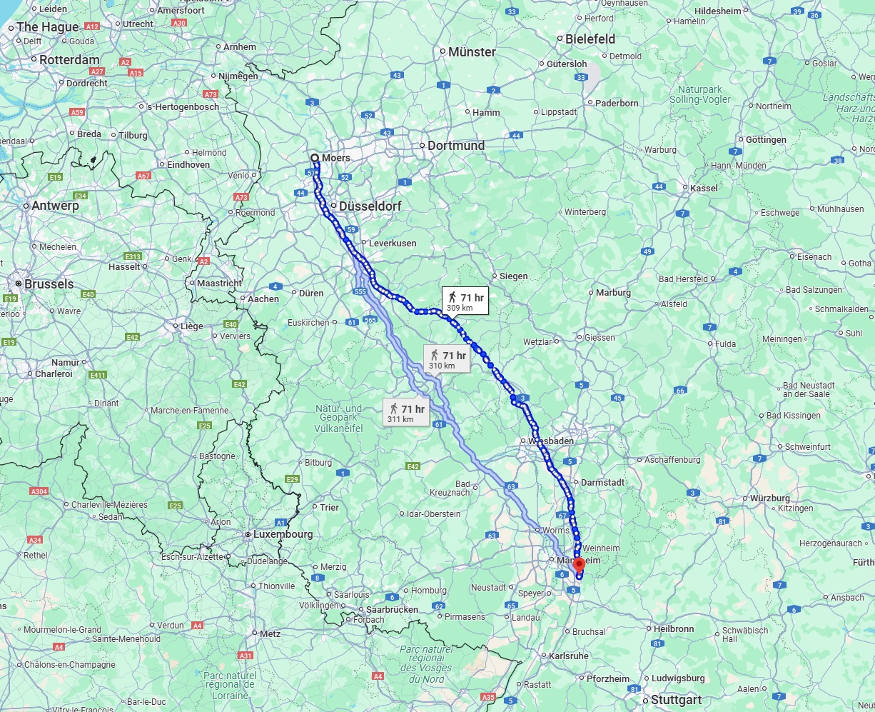 Anreise von Moers Zu Heidelberg Über 