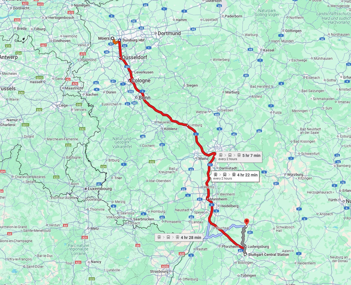 Anreise von Moers Zu Heilbronn Über 