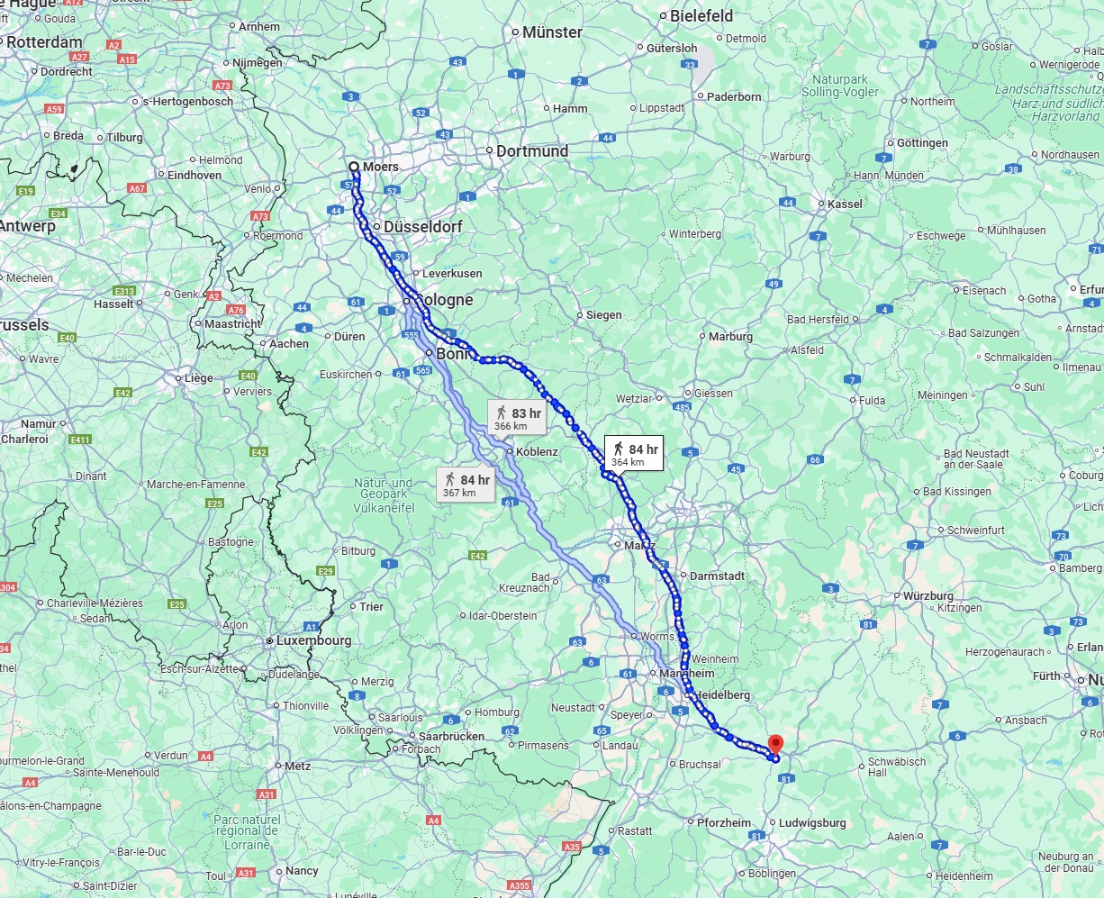 Anreise von Moers Zu Heilbronn Über 