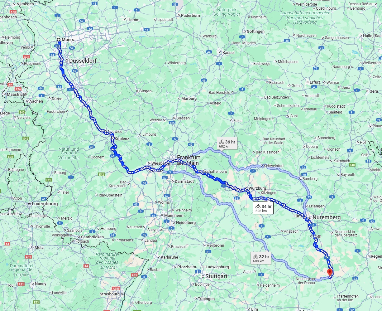 Anreise von Moers Zu Ingolstadt Über 