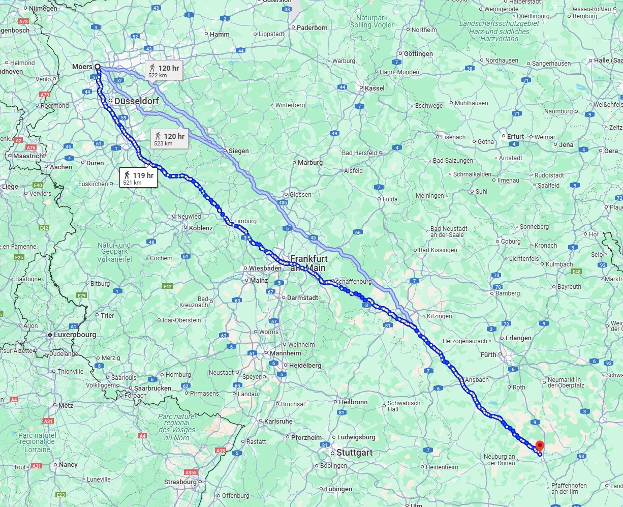 Anreise von Moers Zu Ingolstadt Über 