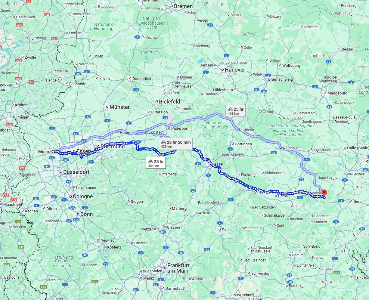 Anreise von Moers Zu Jena Über 