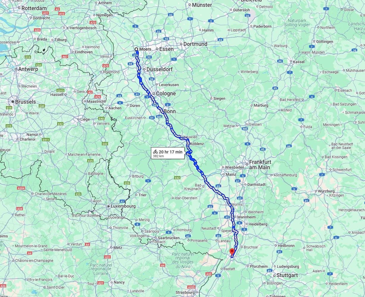 Anreise von Moers Zu Karlsruhe Über 