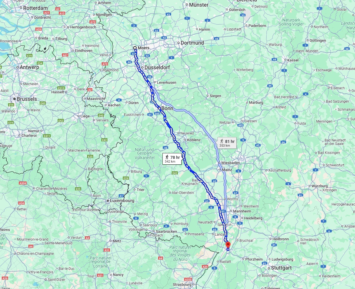 Anreise von Moers Zu Karlsruhe Über 