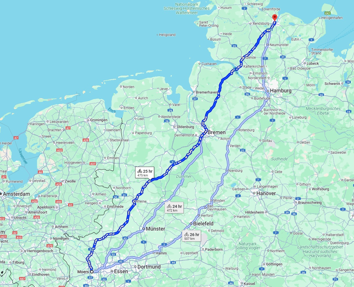 Anreise von Moers Zu Kiel Über 