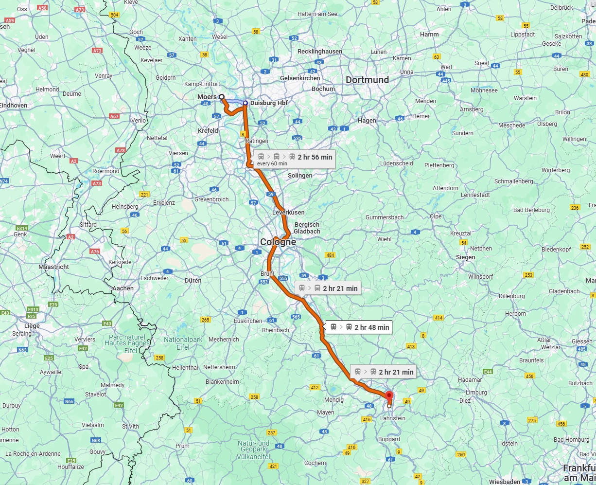 Anreise von Moers Zu Koblenz Über 