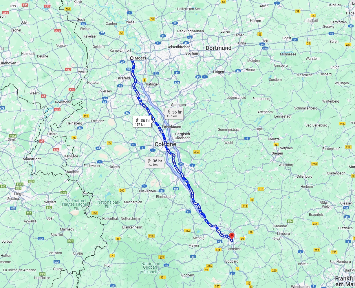 Anreise von Moers Zu Koblenz Über 
