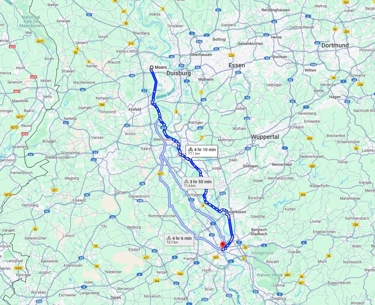 Anreise von Moers Zu Köln Über 