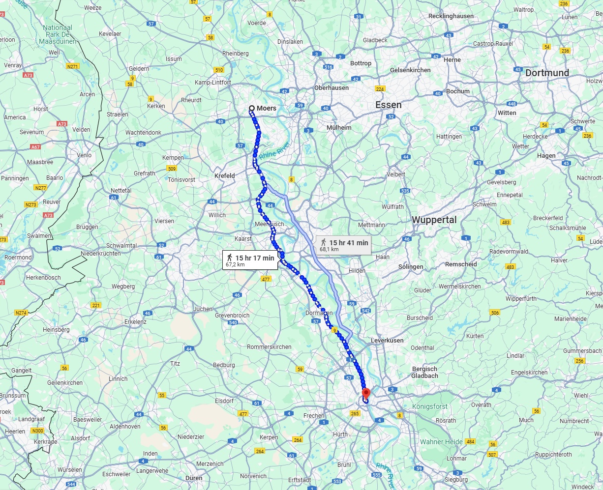 Anreise von Moers Zu Köln Über 