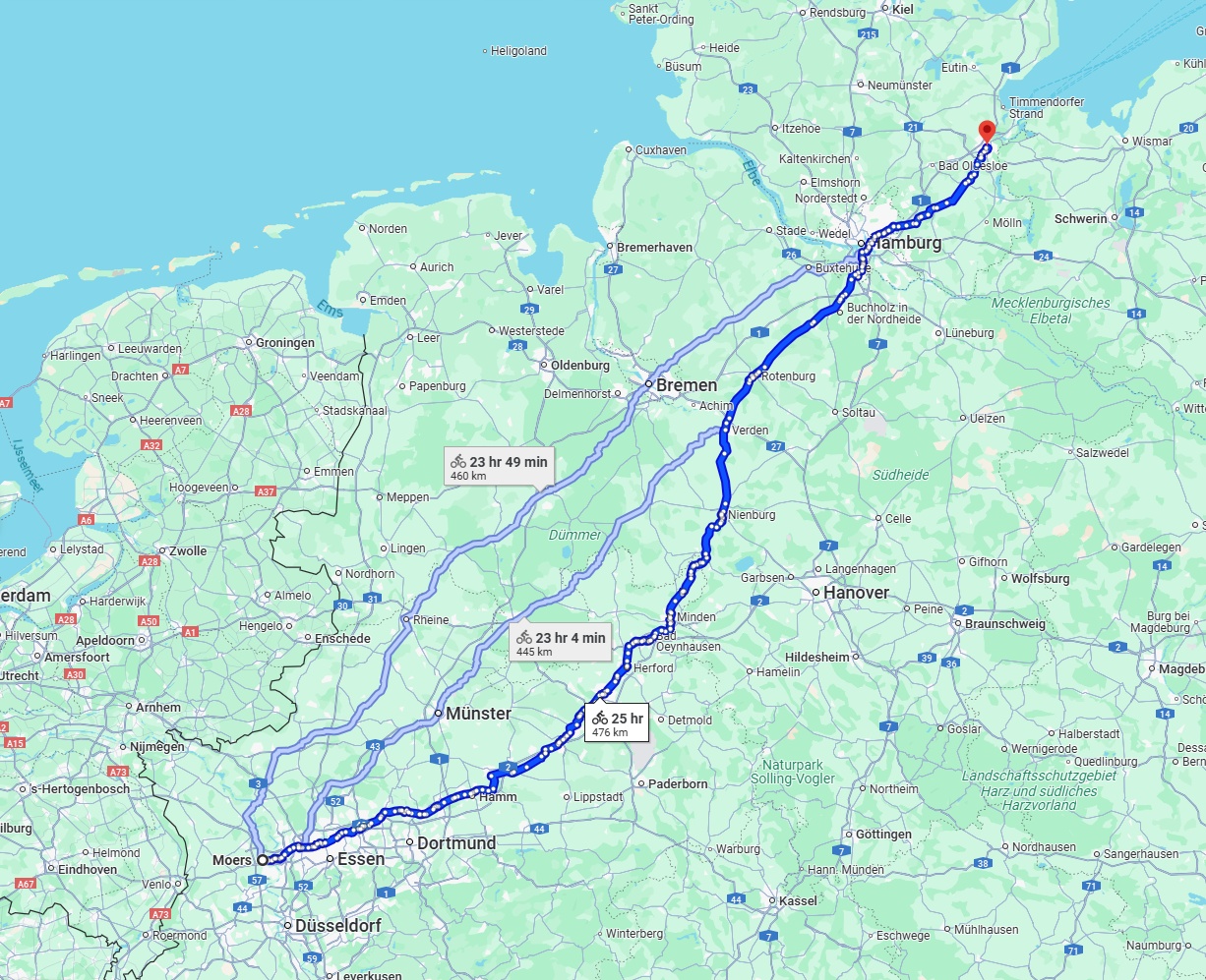 Anreise von Moers Zu Lübeck Über 