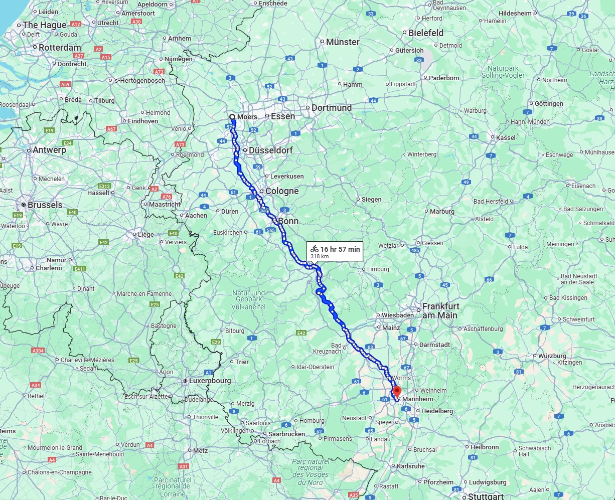 Anreise von Moers Zu Ludwigshafen am Rhein Über 