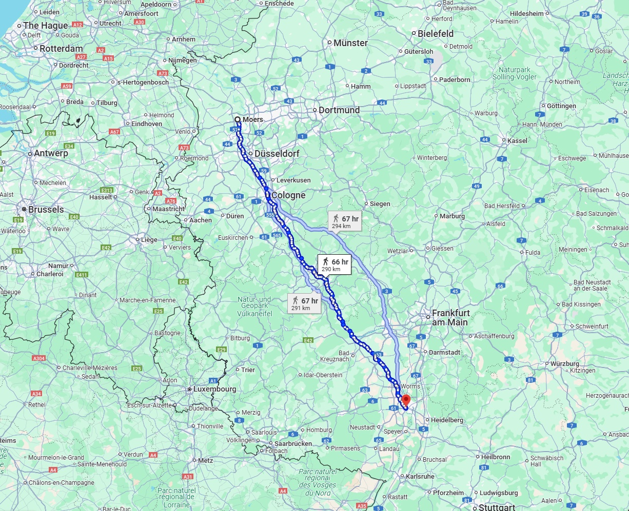 Anreise von Moers Zu Ludwigshafen am Rhein Über 