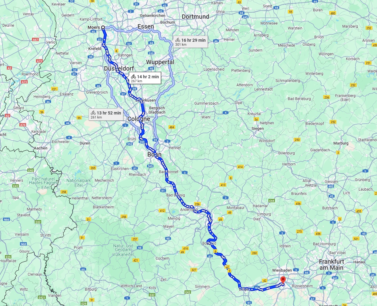 Anreise von Moers Zu Mainz Über 