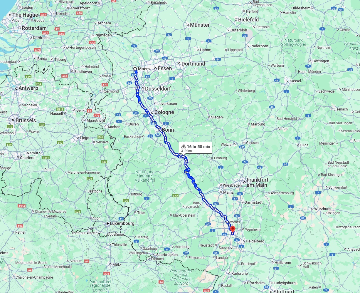 Anreise von Moers Zu Mannheim Über 