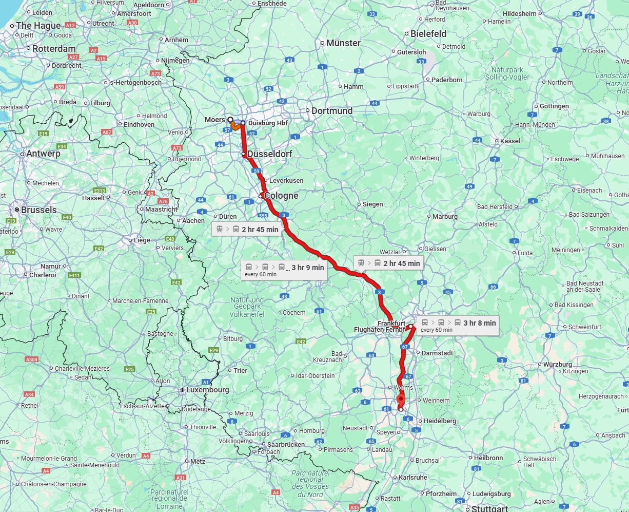 Anreise von Moers Zu Mannheim Über 