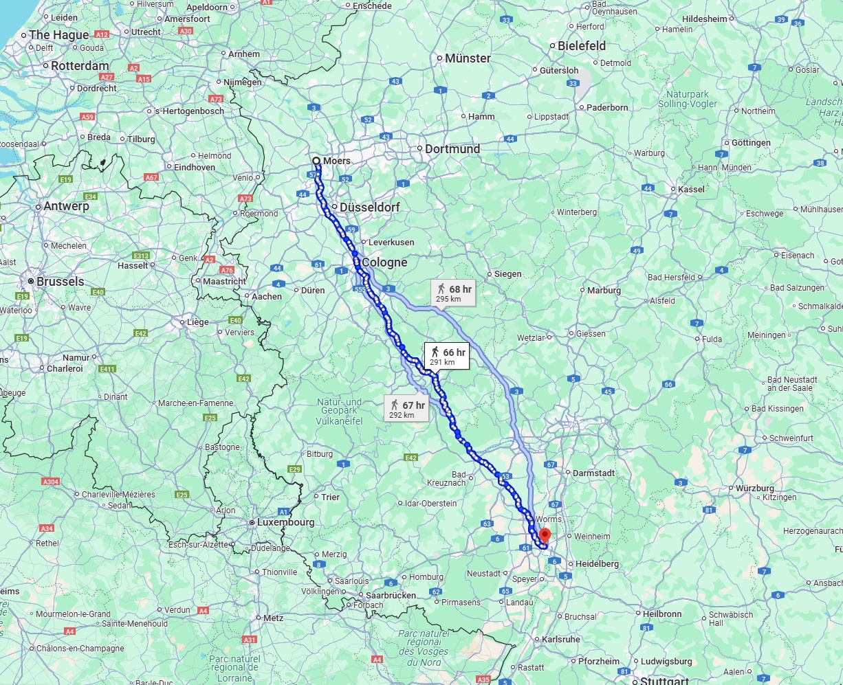 Anreise von Moers Zu Mannheim Über 