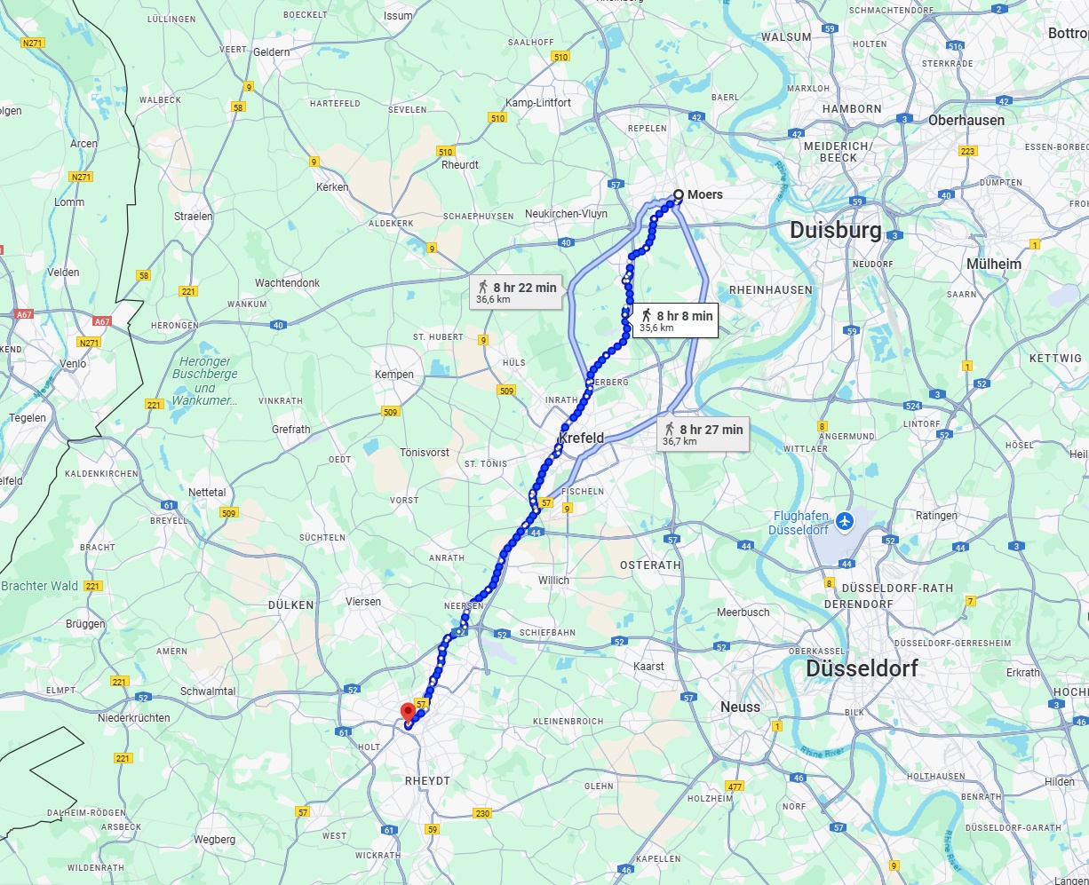Anreise von Moers Zu Mönchengladbach Über 