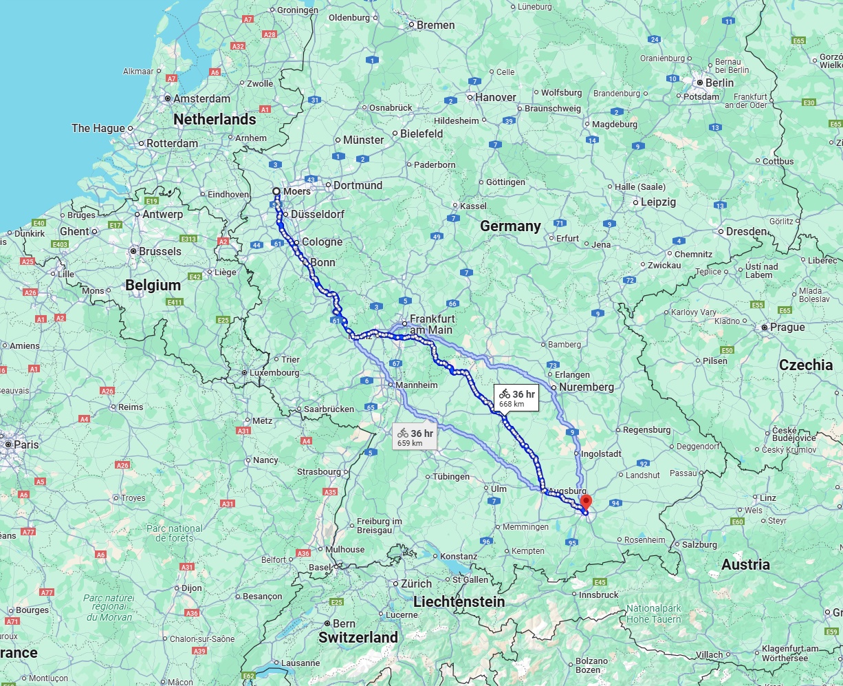 Anreise von Moers Zu München Über 