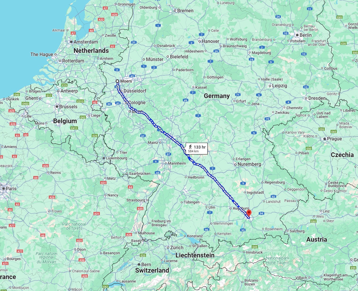 Anreise von Moers Zu München Über 