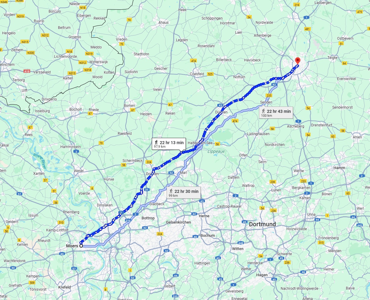 Anreise von Moers Zu Münster Über 