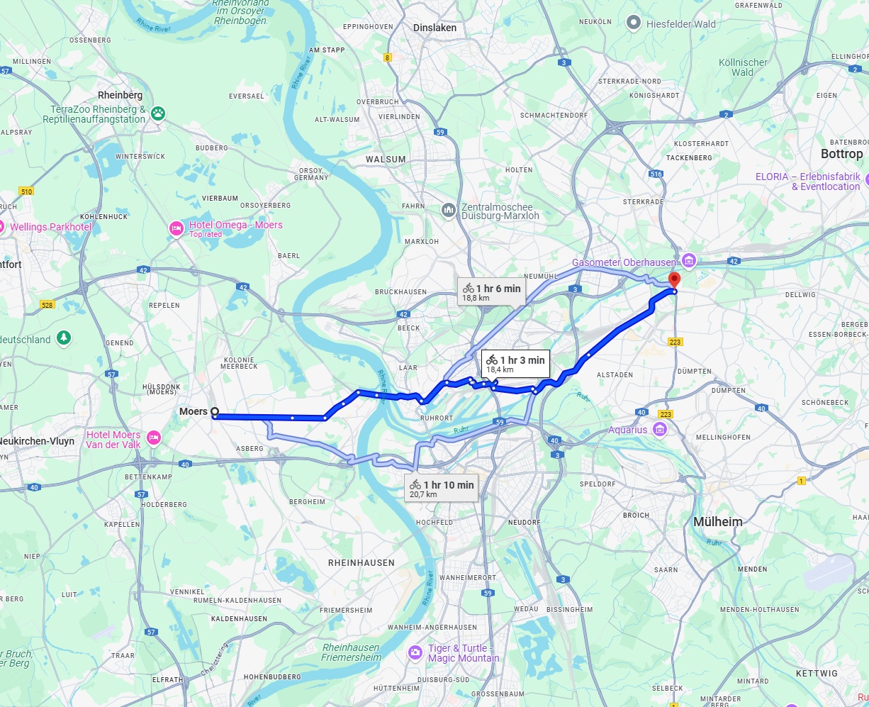 Anreise von Moers Zu Oberhausen Über 