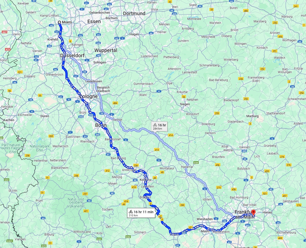 Anreise von Moers Zu Offenbach am Main Über 