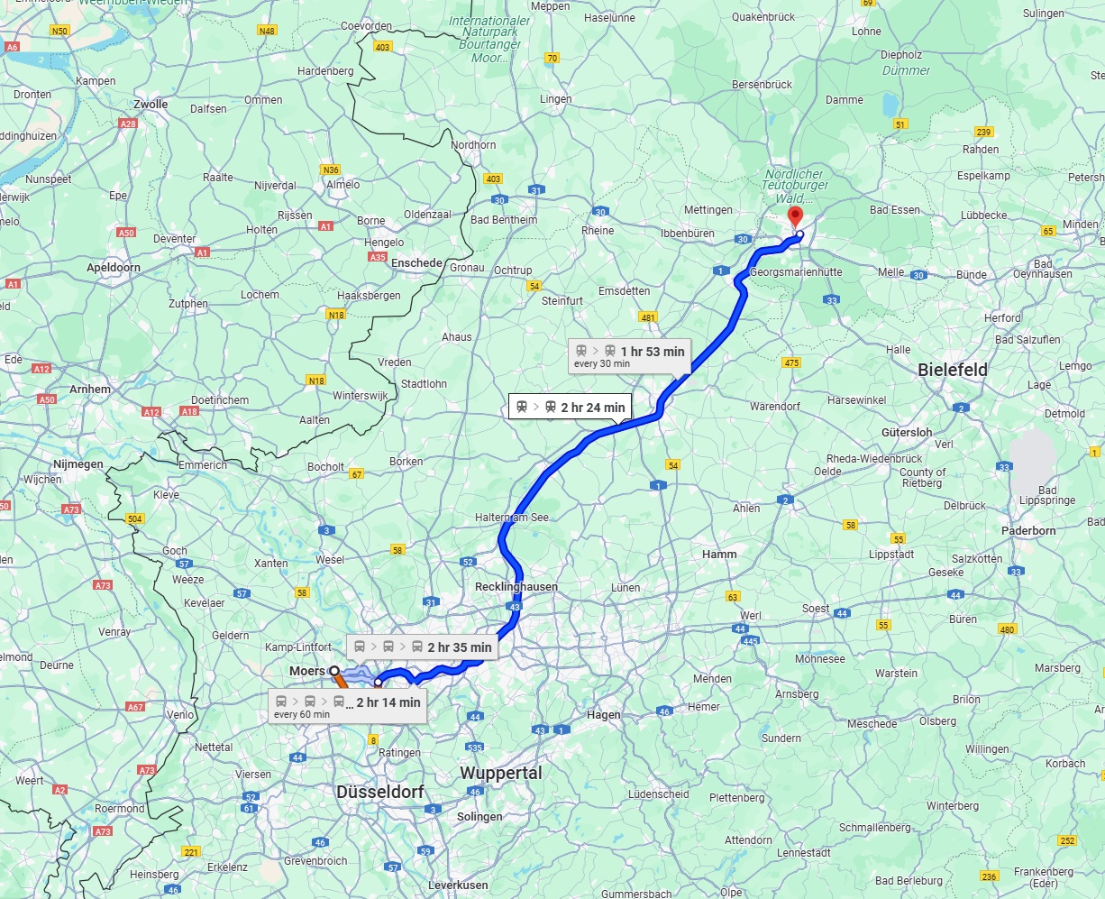 Anreise von Moers Zu Osnabrück Über 
