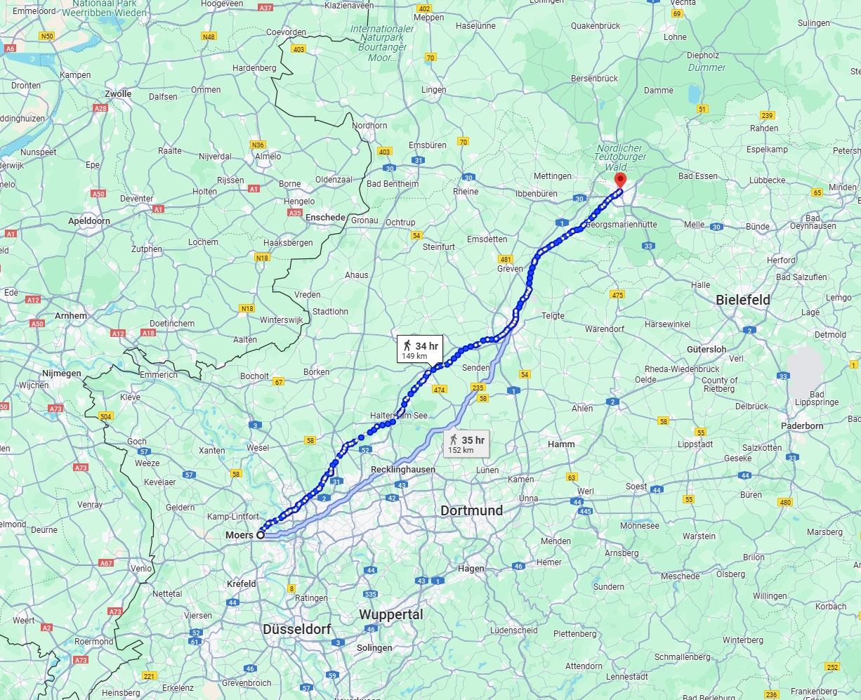 Anreise von Moers Zu Osnabrück Über 