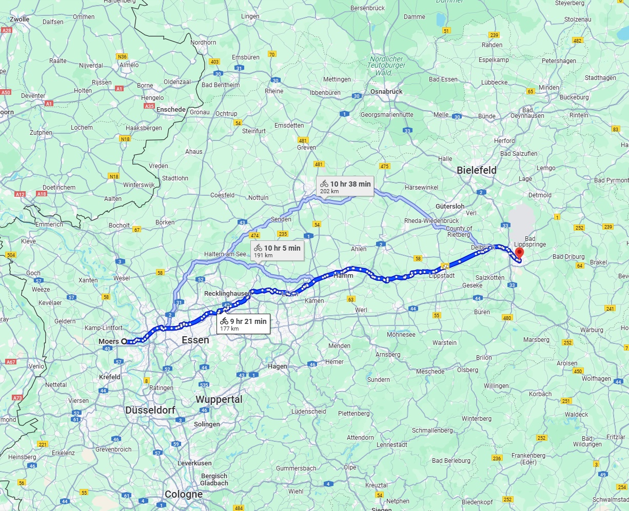 Anreise von Moers Zu Paderborn Über 