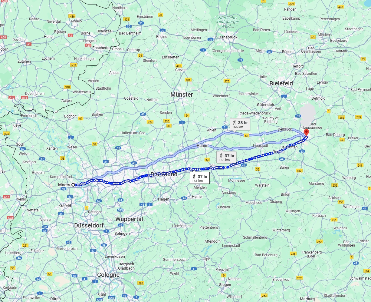 Anreise von Moers Zu Paderborn Über 