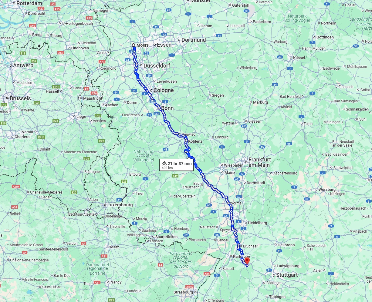 Anreise von Moers Zu Pforzheim Über 