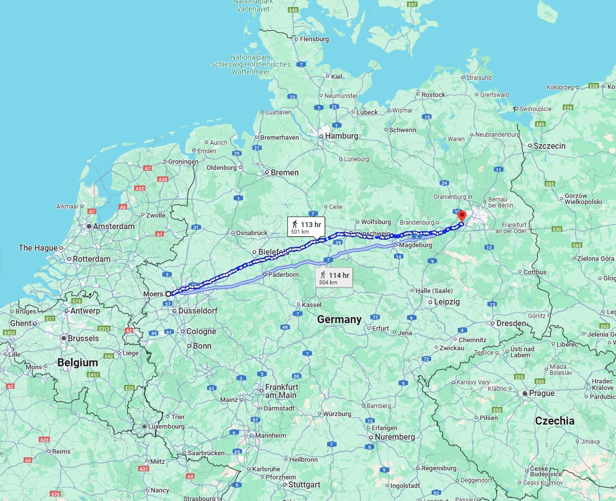 Anreise von Moers Zu Potsdam Über 