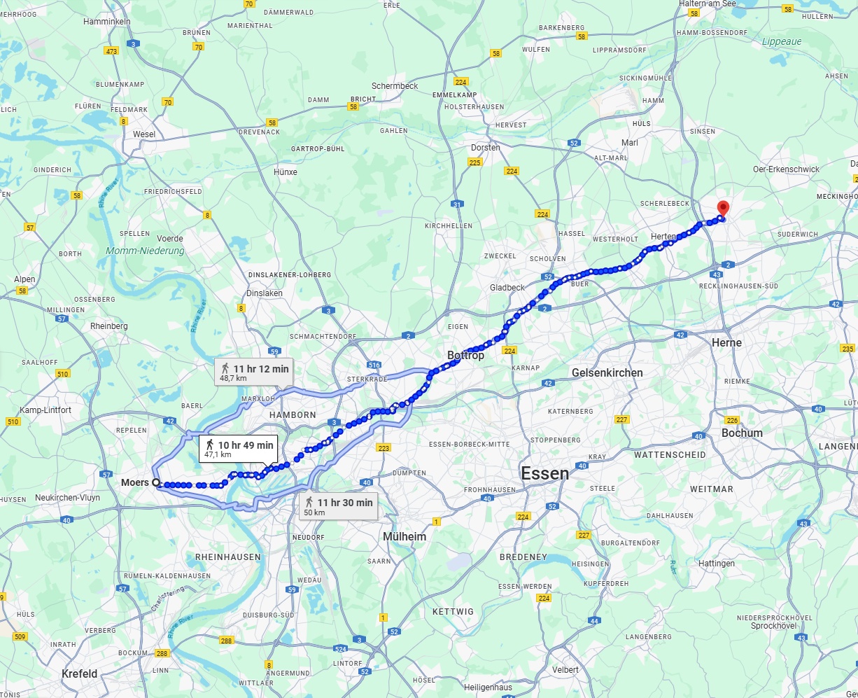 Anreise von Moers Zu Recklinghausen Über 