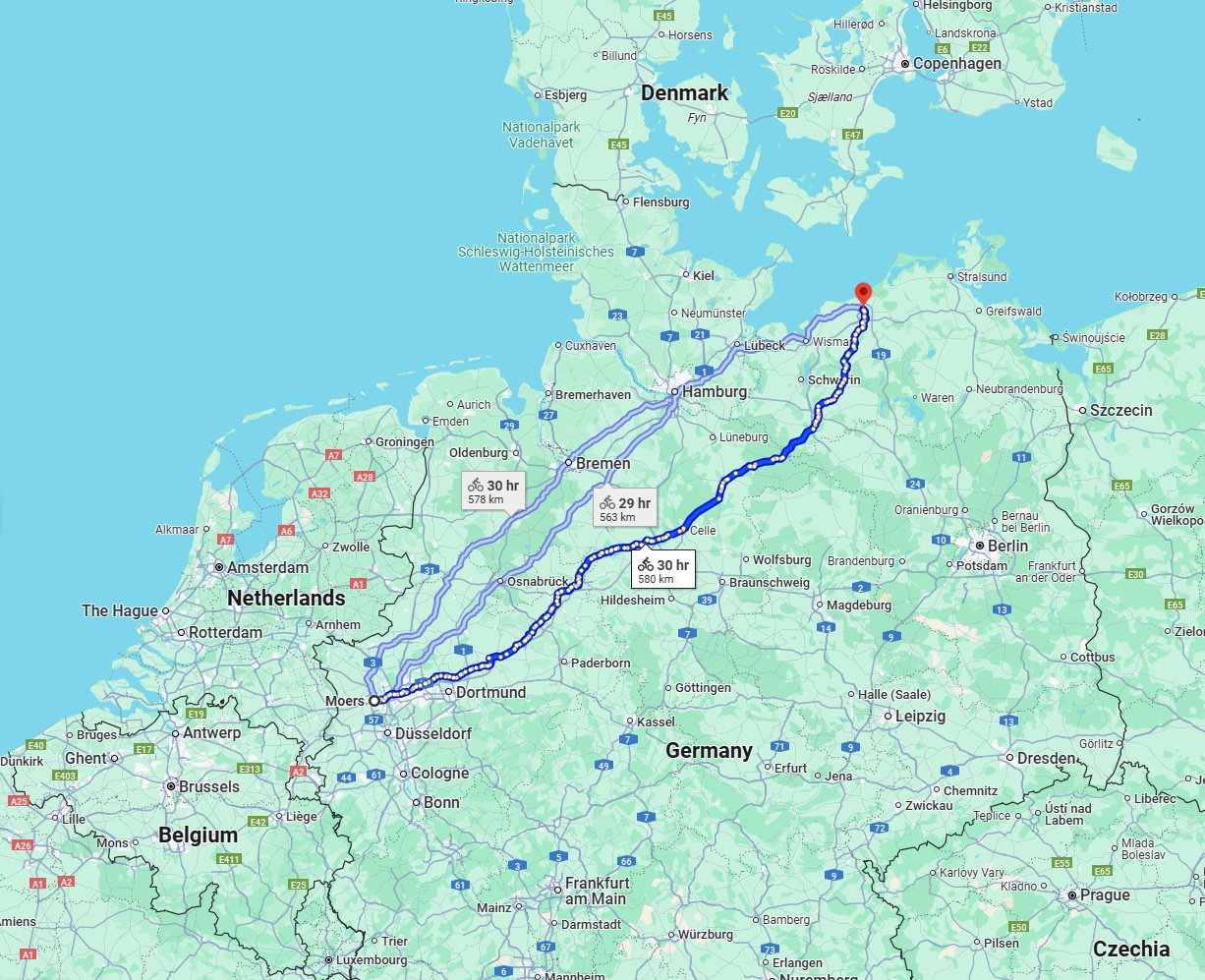Anreise von Moers Zu Rostock Über 