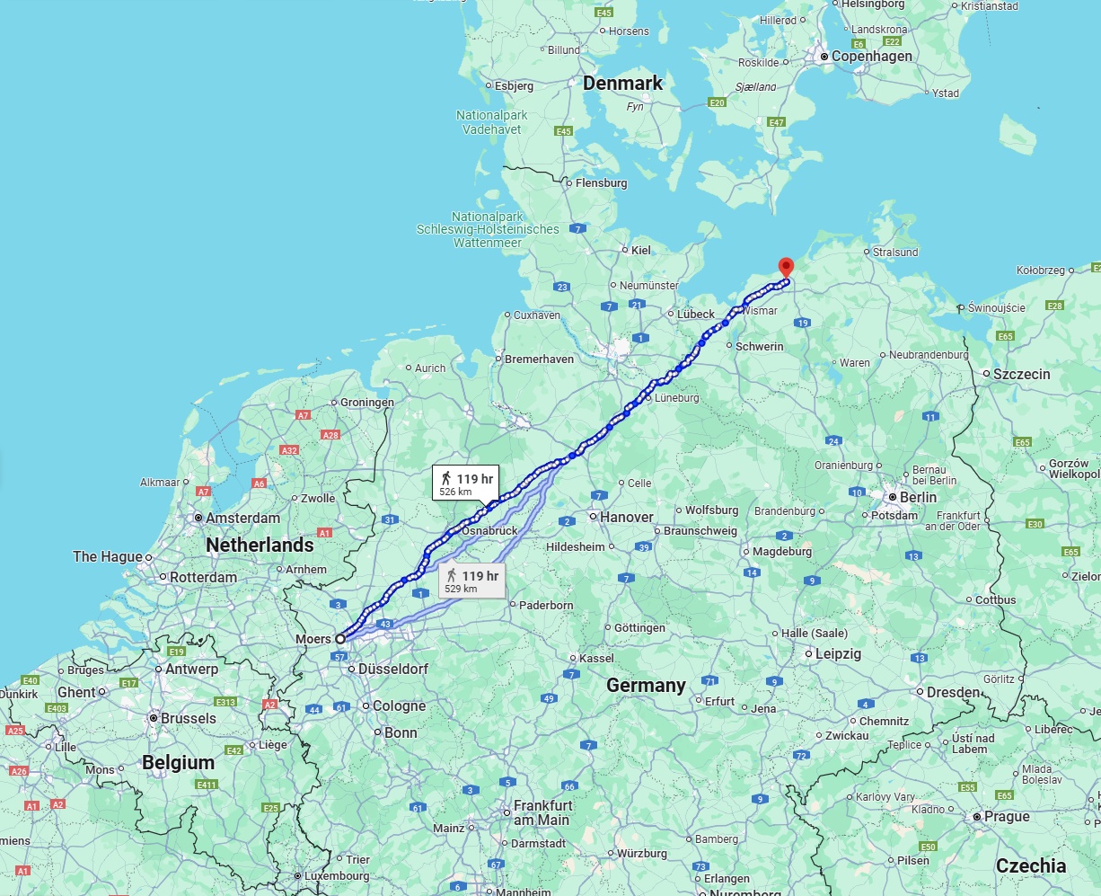 Anreise von Moers Zu Rostock Über 