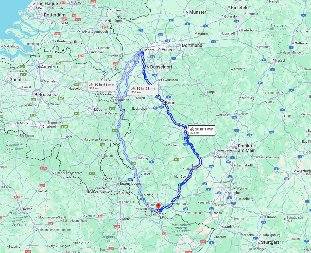 Anreise von Moers Zu Saarbrücken Über 